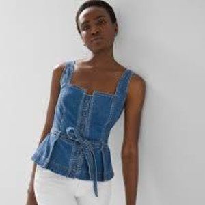 WHBM Denim Belted Bodice/Top